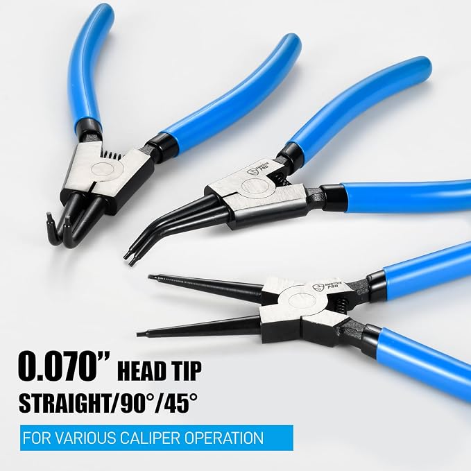 SMOTIVEPRO Precision 6PCS 7" Snap Ring Pliers Set - Complete 0°/45°/90° Angled Jaw Options, Professional Grade Internal/External Retaining Ring Tools