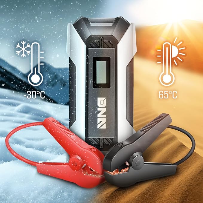 DNA Motoring TOOLS-00269 12V 1500A 15000 mAh Multi-Function Portable Car Battery Jump Starter for Up to 7.0L Gas & 5.5L Diesel Engine, with Carry Case, White