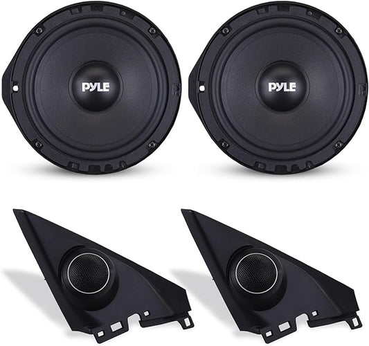 Pyle 6.5” Two Way Coaxial Speaker System for 2006 and Up Vehicles, 300 Watts, 4 Ohm, Butyl Rubber Surround, 1'' High-Temperature KSV Voice Coil, Black Sandblasting Paper Cone