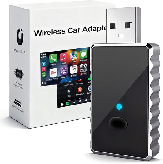 Wireless Carplay Adapter, 2 in 1 Android Auto Adapter 2025 AI Box Carplay, Plug and Play Mini CarPlay Android Auto for Cars, Convert Wired to Wireless Supports Car Original Control