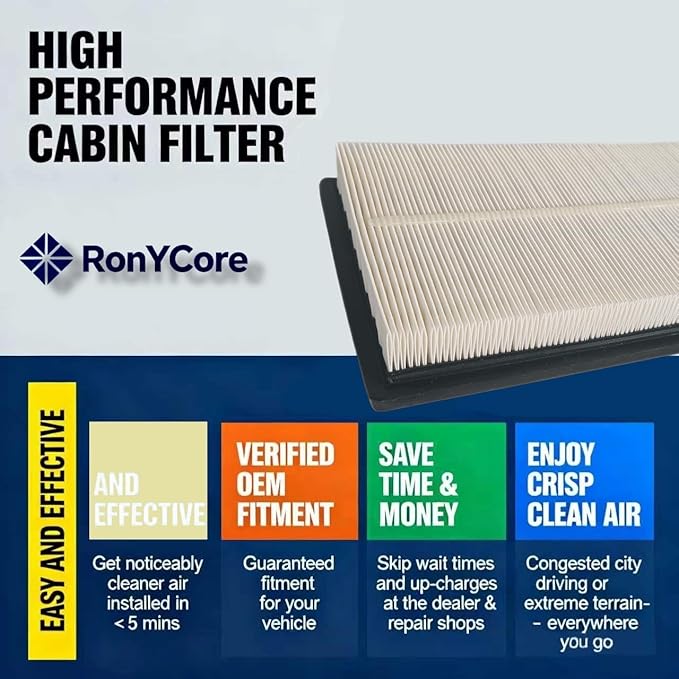Premium Cabin Air Filter with Activated Carbon for Toyota RAV4 Camry Highlander Corolla (2016-2025) Lexus ES NX RX, Replacement 17801-22020