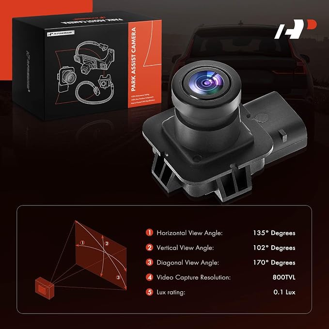 A-Premium Park Assist Camera Rear View Backup Reverse Camera Compatible with Select Ford Models - 2015 2016 2017 2018 2019 Transit-150/Transit-250/Transit-350/Transit-350 HD - Replace# CK4Z19G490A