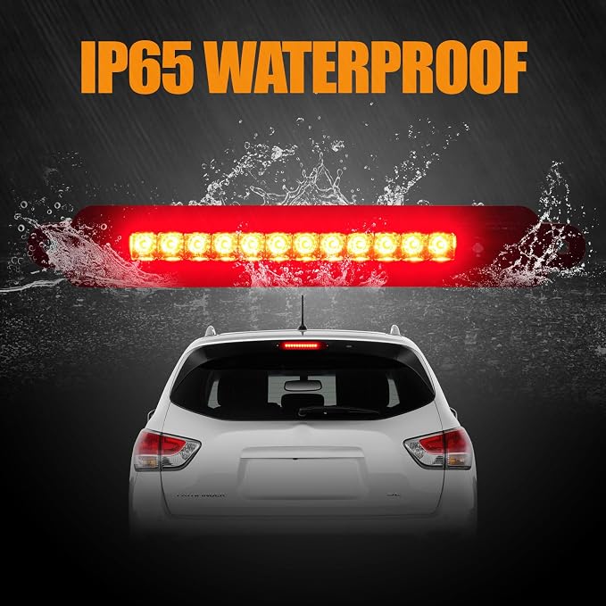 Third 3rd Brake Light LED for 2005-2015 Nissan Armada, High Mount Rear Brake Lights Assembly for 2004-2010 Infiniti QX56, Waterproof Center Cab Lamp Stop Light