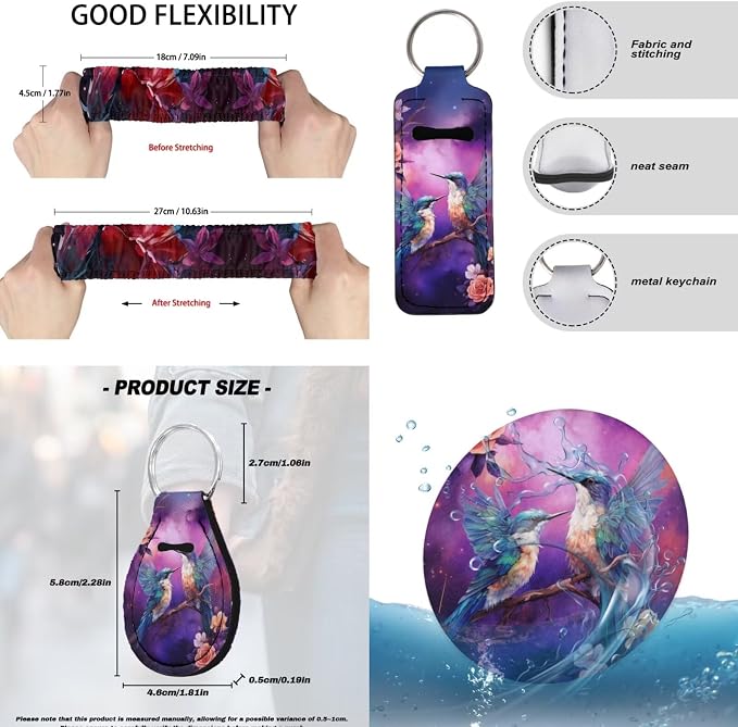 Hummingbird Rose Printed Auto Seat Protectors 15 Pieces Car Front Rear Seat Covers with Steering Wheel Cover Seat Belt Cover Car Inside Rearview Mirror Cover for Women Men Post Gym