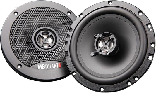 MB Quart Discus High-Performance 6.5" 3-Way Car Audio Component Coaxial Speakers, 120W Peak Power, 60W RMS, 4 Ohm, and 88db Sensitivity