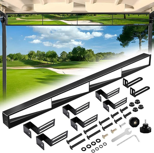 No Drilling Golf Cart Rear View Mirror, 4 Panel Wide Angle Golf Cart Rearview mirror Fit for Club Car, Yamaha, EZGO True Panoramic View with No Blind Spots