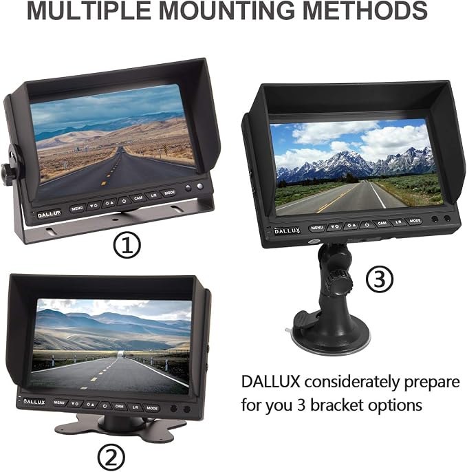 Heavy Duty Vehicle Truck Bus Backup Camera Kit,4 PIN Cab Cam with 7inch LCD Monitor Waterproof Night Vision Rear View Camera+66ft Extension Cable for Bus Truck Van Trailer RV Campers(12V 24V)