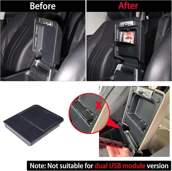 Car Armrest Hidden Storage Box Compatible with Land Rover Discovery 4 LR4 2010-2016 Center Console Handrail Privacy Organizer Tray Armrest Storage Box Container Insert Pallet Manager Inter Accessories