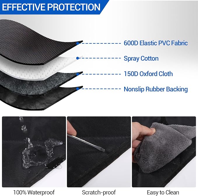 Cargo Liner for Dogs Compatible with Toyota Land Cruiser Prado 150 2010-2023, Pet Dog Trunk Cargo Liner, Waterproof Anti-Dirty Pet Cargo Cover Dog Seat Mat, with Bumper Flap Protector