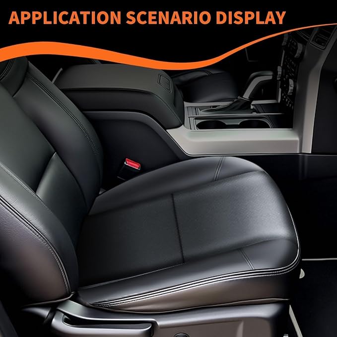 2 PCS Black Bottom Seat Covers Compatible with Escalade 2007-2014 Driver & Passenger Leather