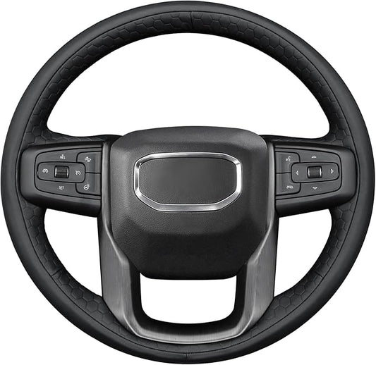 MEWANT DIY Stitching Car Steering Wheel Wrap Cover for GMC Sierra 1500 2019-2023 / Sierra 1500 Limited 2022 / Sierra 2500 2020-2024 / Sierra 3500 2020-2024 / Yukon (XL) 2021-2023 Accessories(3D Style)