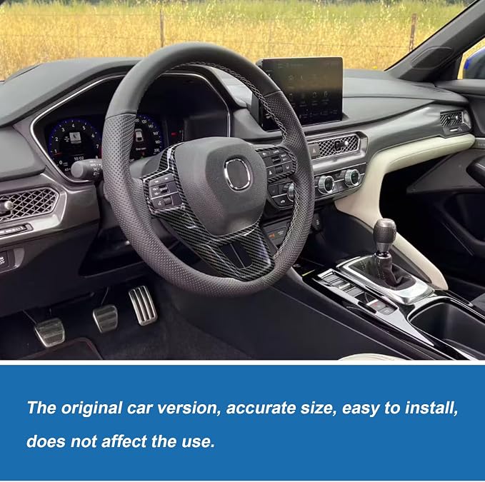 Carbon Fiber Steering Wheel Cover Compatible with 2023–2026 Acura Integra