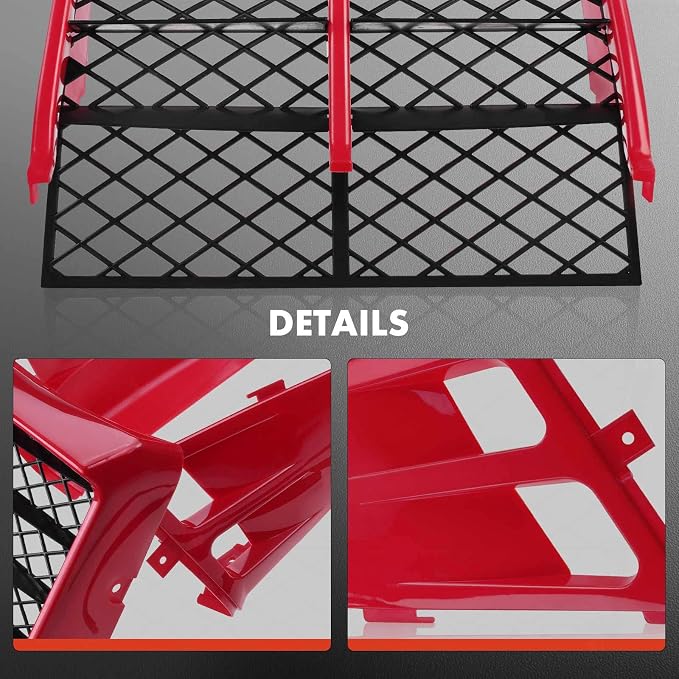 A-Premium Red Plastic Gas Tank Side Covers with Grill | Compatible with Yamaha Banshee 350 1987-2006 2-PC Set