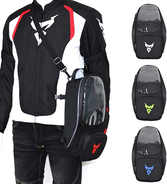 Naysku Motorcycle Tank Bag, 7Inch Touch Screen Motorcycle Bag Fuel Tank Magnetic Bag, Water-Repellent, Large Capacity and Multiple Compartments, for Outdoor Activities