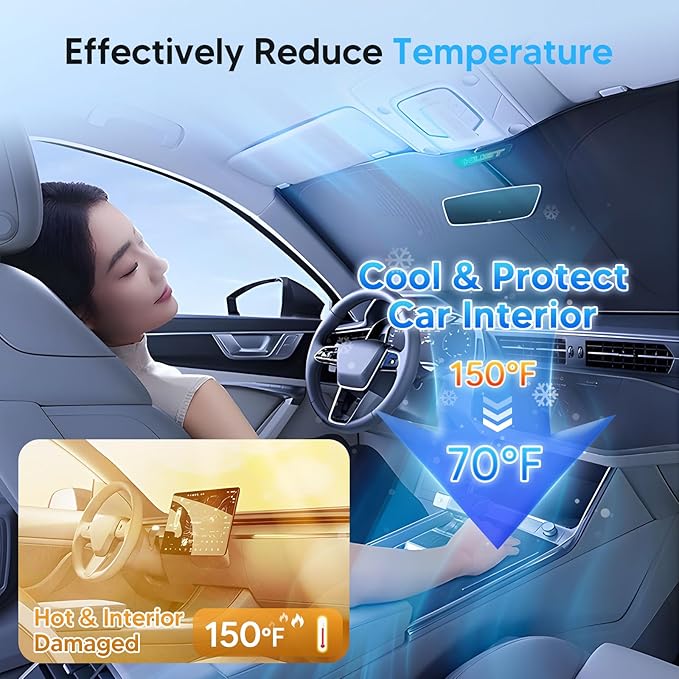 KUST Windshield Sun Shade for Accord 2008-2010 2011 2012 Accessories Sunshade Sun Visor Protector Foldable Block UV Rays