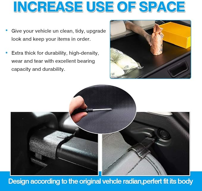 Powerty Retractable Cargo Cover for 2014-2019 Land Rover Range Rover Sport, Canvas Texture Trunk Cover Privacy Screen Rear Security Shade for Range Rover Sport Accessories