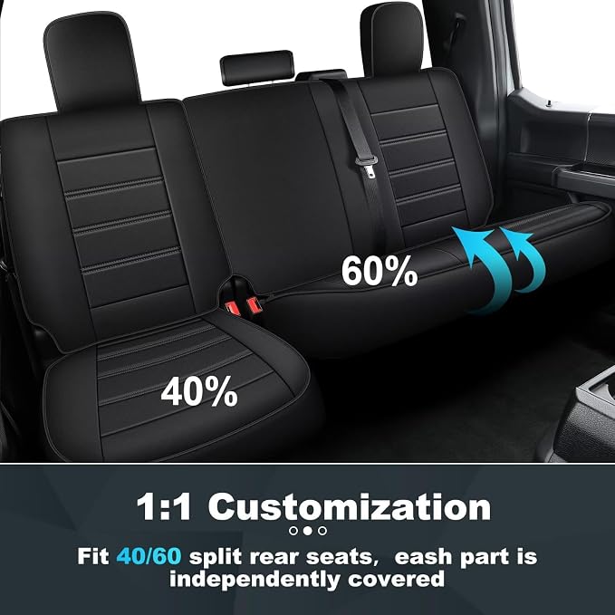 Car Seat Covers for Jeep Grand Cherokee 2011-2021 Front Seat - Waterproof Leather Custom Automotive Seat Covers Protector (2PCS Front,Black)