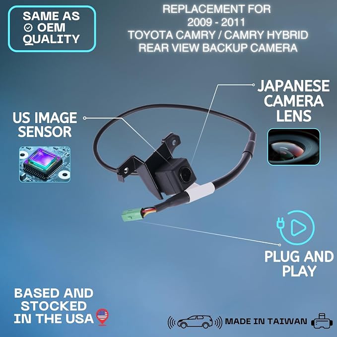 Backup Camera Replaces for 2009 2010 2011 Toyota Camry/Camry Hybrid OE Part # 8679033050