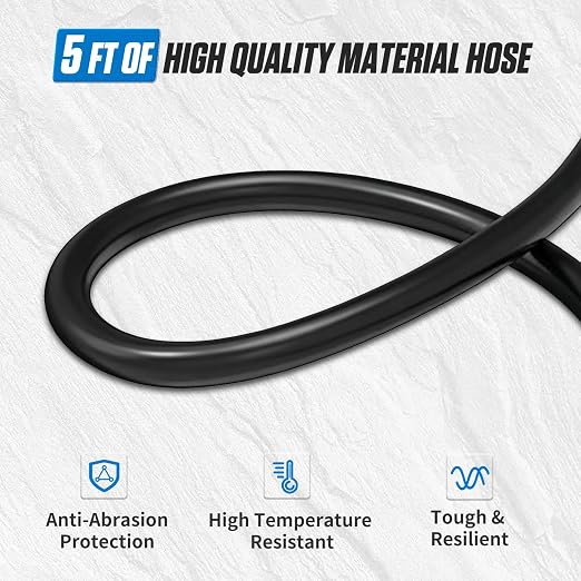 Exhaust Back Pressure Tester Kit, Professional Automotive Exhaust Back Pressure Gauge Set with 5FT Hose, M12 & M18 Adapters, for Trucks, SUVs, Vans etc.