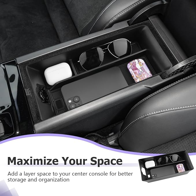 LUWU 2025 Camry Center Console Tray Compatible with 2025 2026 Toyota Camry (XSE/XLE/SE/LE) Accessories Armrest Console Organizer Storage Box for 9th Gen Camry Interior Accessories