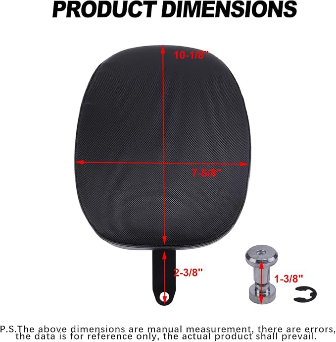 Motorcycle Rear Seat Passenger Pillion Pad Seat Cushion Compatible with Harley Sportster XL1200 883 72 48 2010-2015