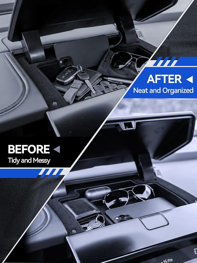 for Yukon Center Console Organizer 2025-2026 GMC Yukon (Elevation/AT4/Denali Ultimate/AT4 Ultimate/Denali) Accessories Armrest Tray Middle Storage Box Insert Container Durable ABS Plastic