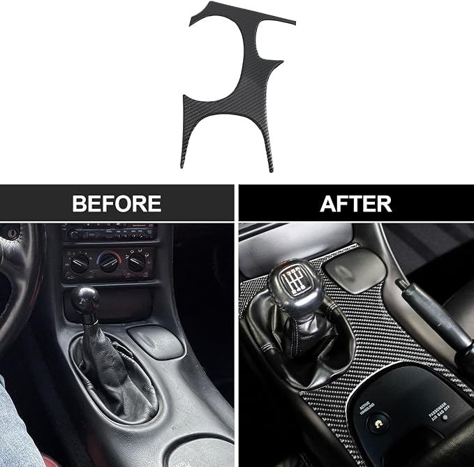 14PCS Real Carbon Fiber Interior Trim Kit Compatible with Corvette C5 1997–2004, Interior Decor Sticker Accessories