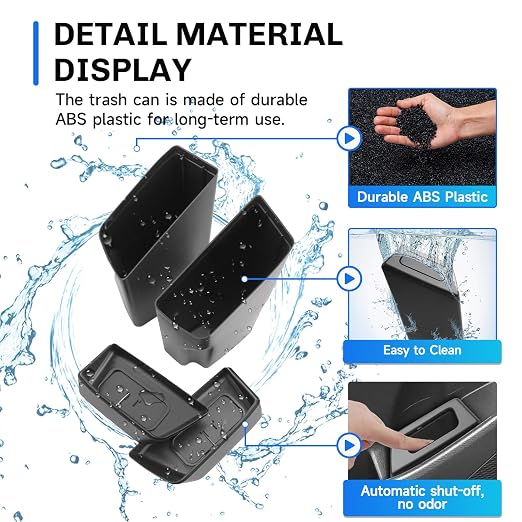SXCY 2PCS for Toyota Corolla Cross Trash Can for 2022-2025 Toyota Corolla Cross Accessories Front Door Side Trash Can [OEM-Fit] Garbage Bin Waterproof Leak-Proof Trash Bin w/Lid Odor-Free Storage