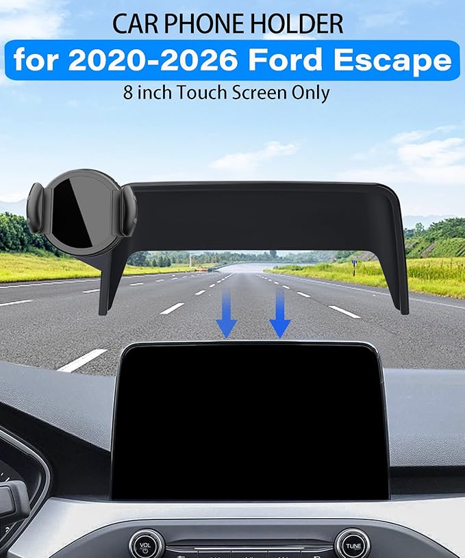 Magnetic Car Phone Mount for Ford Escape 2020-2026 Accessories, for MagSafe Strong Magnets Cell Phone Holder 8-Inch Touch Screen Cradles, with Portable Phone Gripper 360° Rotation