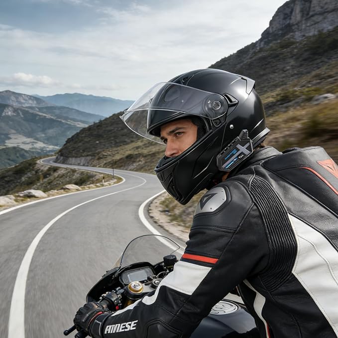 Bluetooth Modular Motorcycle Helmets with Tail Lights, DOT Approved Flip Up Full Face Motorcycle Dual Visor Helmet, with Dual Speakers and Microphone, for Adults Men and Women