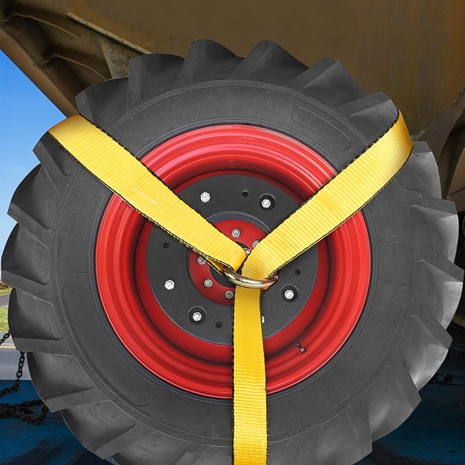 2” x 8’ 8-Pack Lasso Strap with D Ring Auto Tie Down for Wheel Lift, Trailer, Tow Truck
