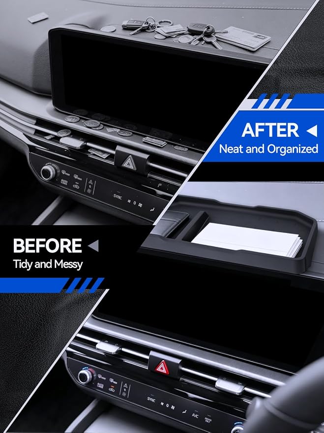 for NQ5 Dashboard Console Organizer 2026 Sportage NQ5 Accessories Behind Screen Organizer Storage Box Console Dash Tray