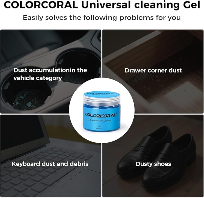 ColorCoral Car Cleaning Gel Reusable 5Pack - Dust Cleaning Putty Keyboard Slime for Car Interior Air Vent Cleaner Gel,560g
