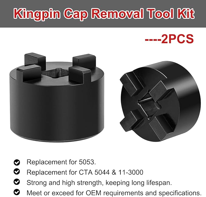 Truck King Pin Socket/KingPins Cap Removal Tool Kit for Mack 10500, 12000, 16000, 18000, 20000lbs Axles, Replacement for 5053, CTA 5044 & 11-3000