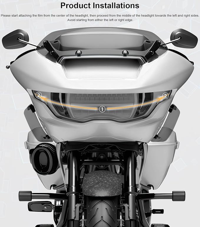 Headlight Lens Headlamp Protection Headlight Cover Compatible with Harley CVO Road Glide FLTRXSE 2023-2025 & Road Glide/ST 2024-2025 (Smoke)