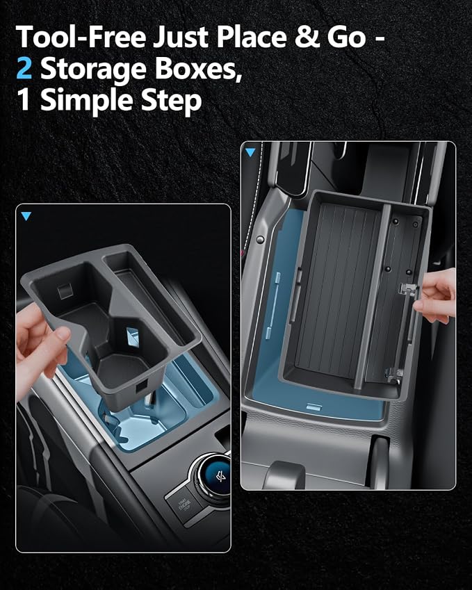SKTU 2-Pack for 2025 2026 VW Tiguan Center Console Organizer for 2025 2026 Volkswagen Tiguan Cup Holder VW Tiguan 2025 2026 Accessories Durable ABS & Anti-Slip Console Tray Cup Pad