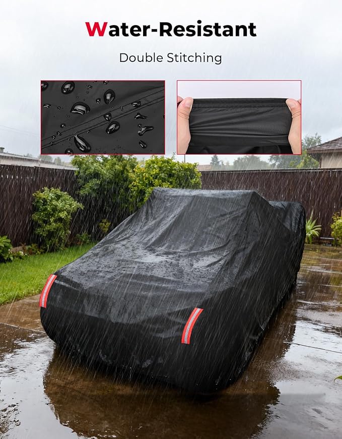 KEMIMOTO Full Cover Compatible with Can-Am Ryker 900/600/Sport/Rally Edition- 210T Polyester w/ 1000mm PU Waterproof Coating /3 Reflective Strips + 2 Windproof Straps, Fits All-Weather