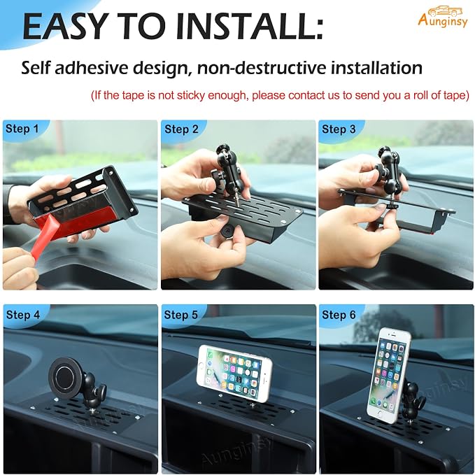 Aunginsy Center Console Dash Mount Magnetic Phone Holder Compatible with Ford Maverick 2022-2024, Dashboard Instrument Table Organizer Storage Tray Groove Panel Cell Mobile Phone Bracket Accessories