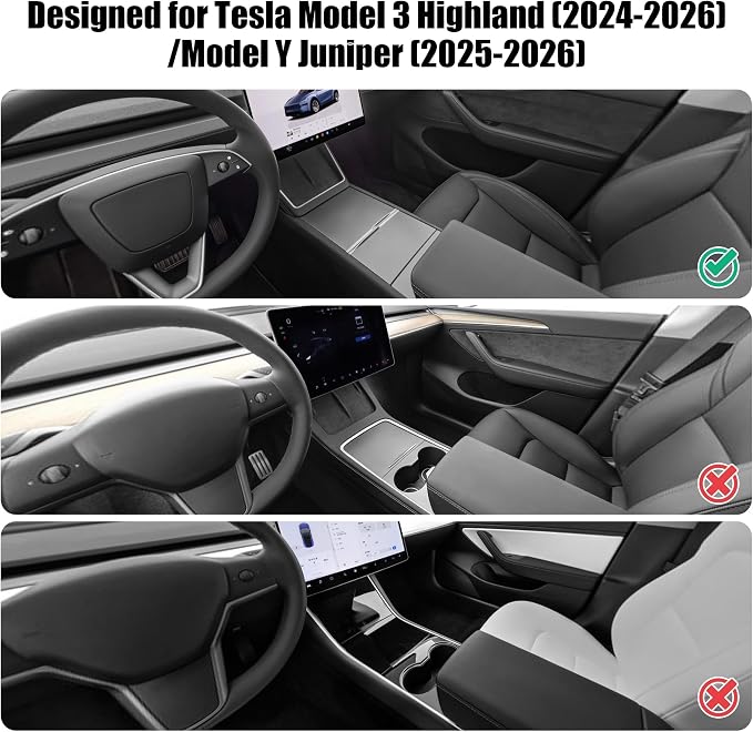 Center Console Leather Armrest Cover Designed for Tesla Model 3 Highland 2024-2027/Model Y Juniper 2025-2027 Refresh,Center Console Accessories for Model 3/Y Interior Accessories 2026 Pink