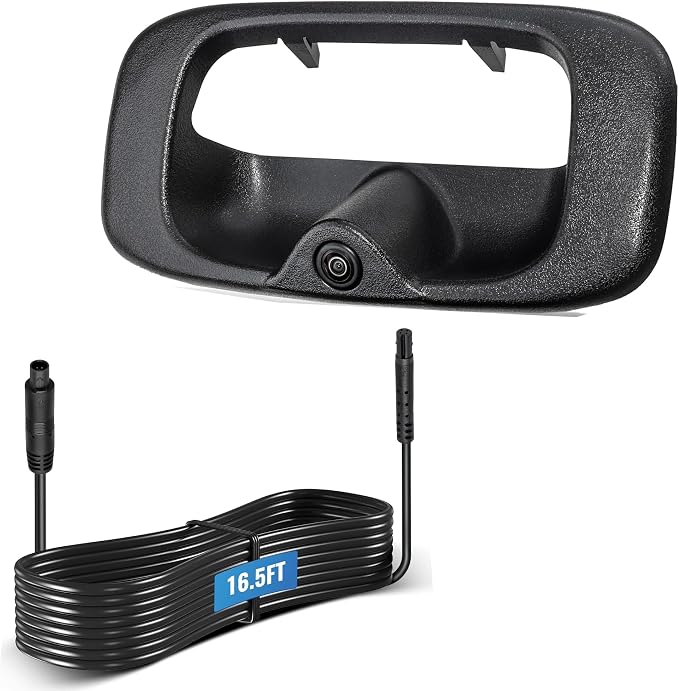 EWAY Tailgate Handle Backup Camera with 16.5FT 4PIN Extension Cable for 1999-2006 Chevy Silverado/GMC Sierra 1500 2500 3500 Rear View Reversing Back Up Camera Optional Guideline