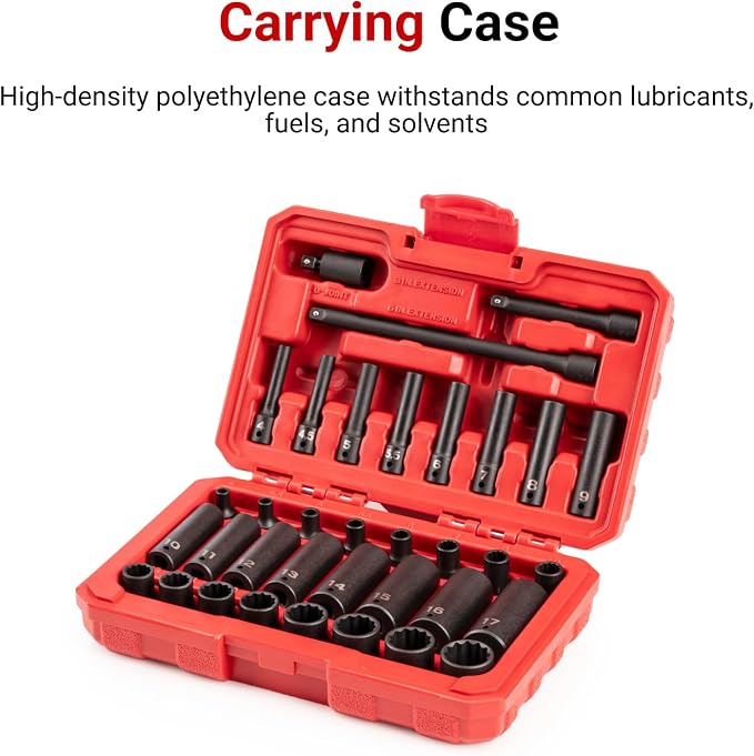 TEKTON 1/4 Inch Drive Impact Socket Set, 35-Piece | SID90405