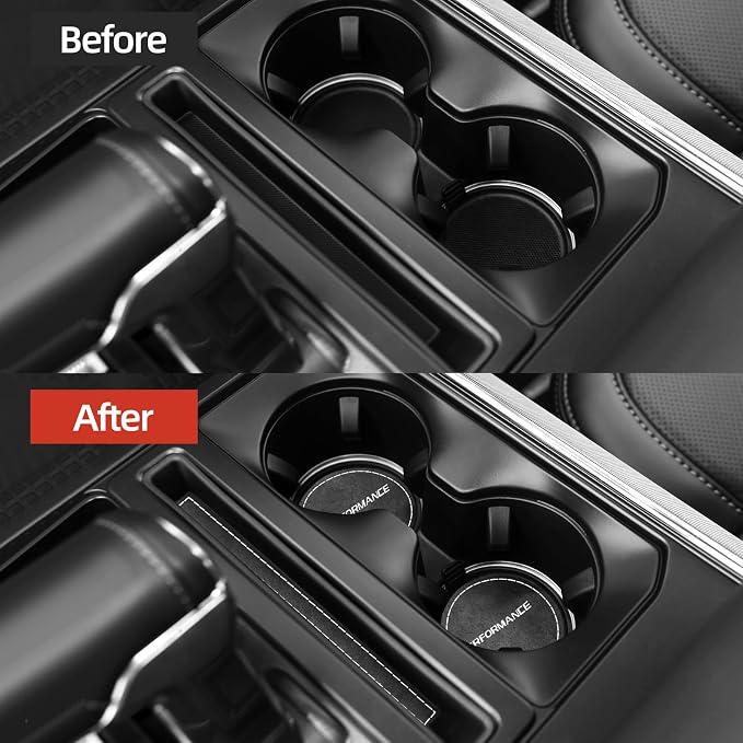 BETTERHUMZ Central Control Storage Box Trim Pad Compatible with Ford F150 2021 2022 2023 2024 2025 for Alcantara Carbon Leather Car Interior Accessories (Suede Black)