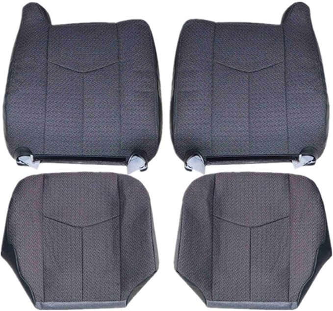 GXARTS Driver & Passenger Bottom & Top Lean Back Replacement Seat Covers Fit for Chevy Silverado GMC Sierra 1500 2500HD 3500HD 2003 2004 2005 2006 2007 Cloth Gray #69C