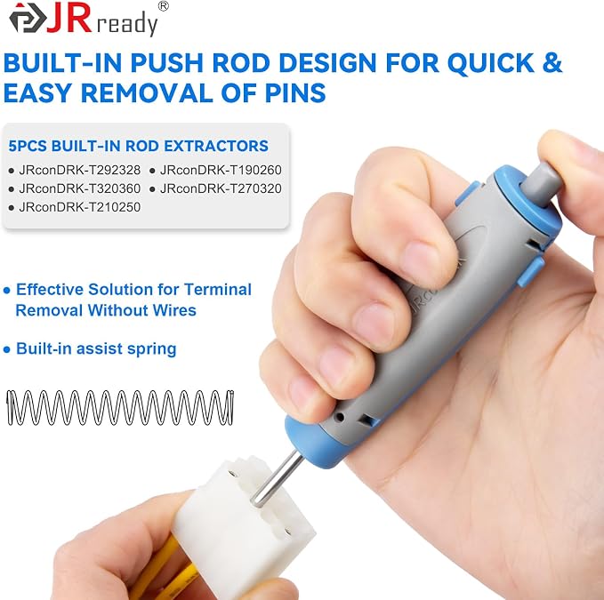 JRready 20PCS Pin Removal Tool Kit, Pin Electrical Terminal Release Tool Set for Deutsch, AMP, TE, Molex, Harting, D SUB Connectors-JRconDRK00A20-02