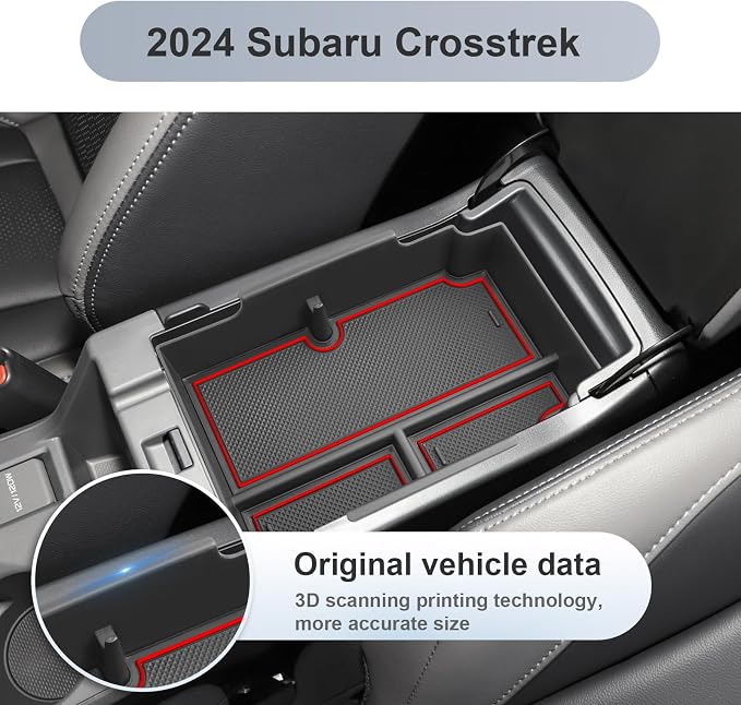 SKTU for 2024 2025 2026 Subaru Crosstrek/Impreza Center Console Organizer 2024-2026 Crosstrek Hybrid Console Tray 2024 2025 2026 Impreza Accessories Tray 2024 2025 2026 Crosstrek Accessories (Red)