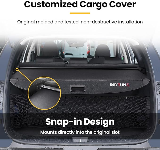 Cargo Cover for Hyundai Tucson 2022-2026, Retractable Trunk Cover Privacy Shade for 22-26 Hyundai Tucson, Leather + Net