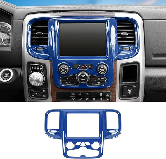 RT-TCZ Center Console Navigation GPS Panel Trim Cover Decoration Sticker Interior Accessories for Dodge Ram 2011-2017 (Blue)