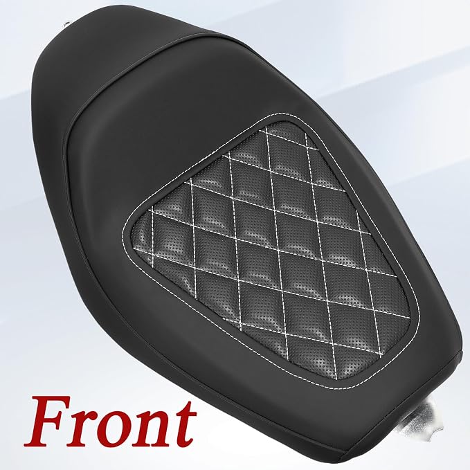 Front Driver Rider Solo Seat for Harley Sportster Iron 883 1200 XL883 XL1200NS Forty-Eight XL1200X 2010-2022,White