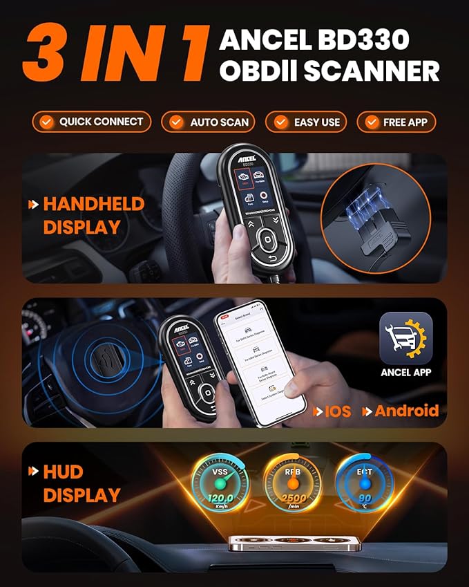 (Upgraded BD310) ANCEL BD330 Fit for BMW OBD2 Scanner – Battery Registration Tool, Code Reader for BMW/Mini/RR, BMW Diagnostic Scan Tool with Full System Diagnostics & Free EPB/Oil/Throttle Resets