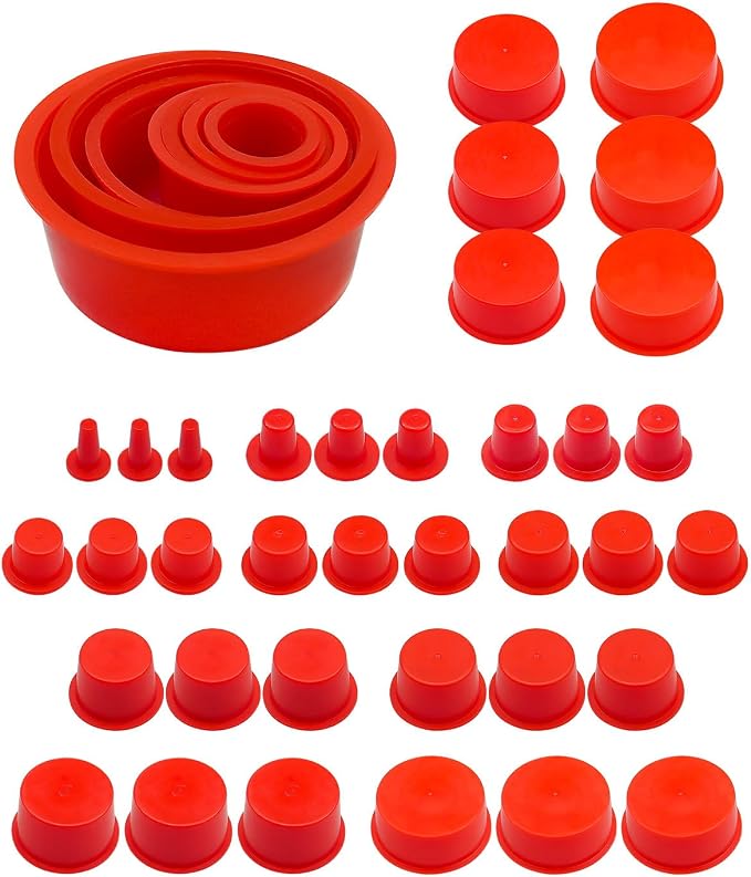 48 Pcs Automotive Cap Plugs Kit 0.11" to 2.39" Fit for AutoLine Pro, Autool, MR CARTOOL, OTC, Plastic Tapered Wide Thick Flange Hose Caps